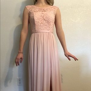 David’s bridal Long bridesmaid dress with lace